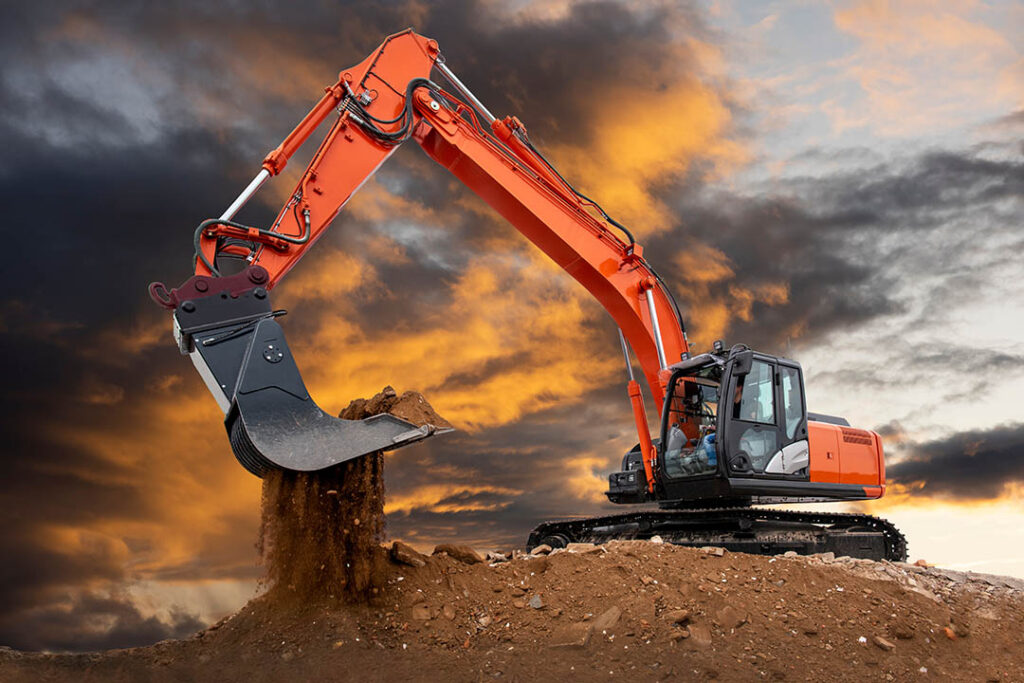 excavator at construction site